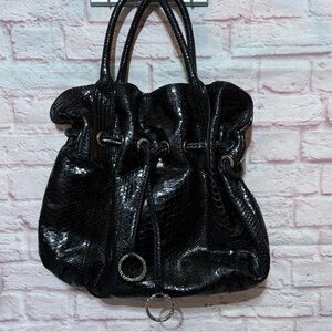 Jane August PYTHON handbag in black